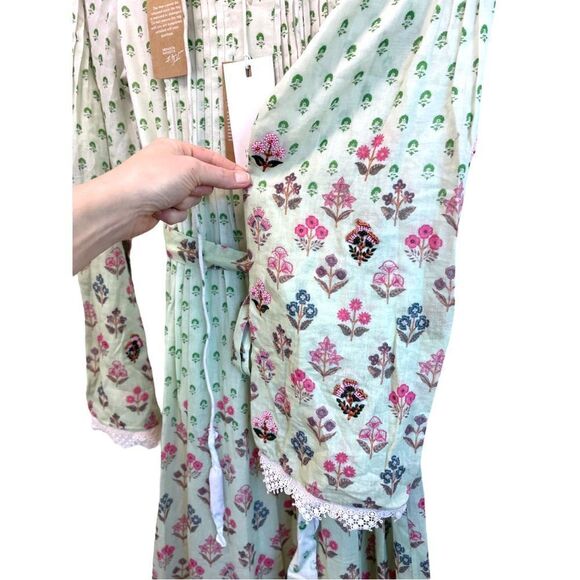 Hemant & Nandita Zehra Pale Mint Ramadan Style Long Dress, Size XS - Picture 9 of 16